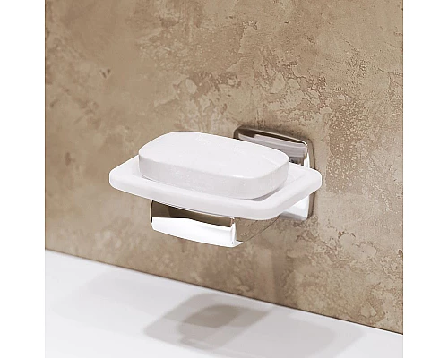 Приобрести Мыльница AM.PM Gem A9034200 Хром Белая в магазине сантехники Santeh-Crystal.ru