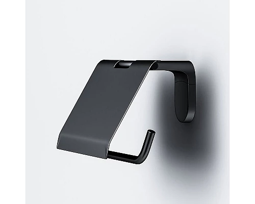 Приобрести Держатель туалетной бумаги AM.PM X-Joy A84341422 с крышкой Черный матовый в магазине сантехники Santeh-Crystal.ru