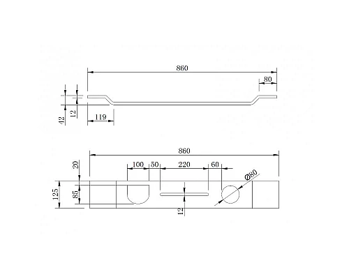 Приобрести Полка для ванны Abber Stein AS1601MB Черная матовая в магазине сантехники Santeh-Crystal.ru
