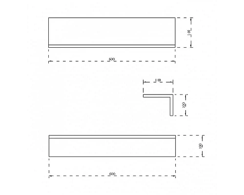 Приобрести Полка из искусственного камня Abber Stein AS1654MB Черная матовая в магазине сантехники Santeh-Crystal.ru