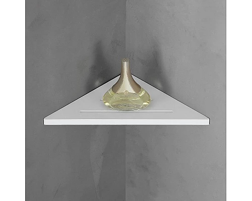 Купить Полка из искусственного камня Abber Stein AS1652L угловая Белая в магазине сантехники Santeh-Crystal.ru