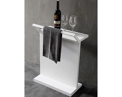 Купить Столик Abber Stein AS1637 с полотенцедержателем Белый в магазине сантехники Santeh-Crystal.ru