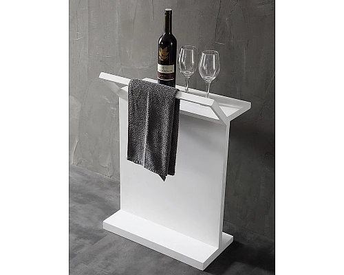 Купить Столик Abber Stein AS1637 с полотенцедержателем Белый в магазине сантехники Santeh-Crystal.ru