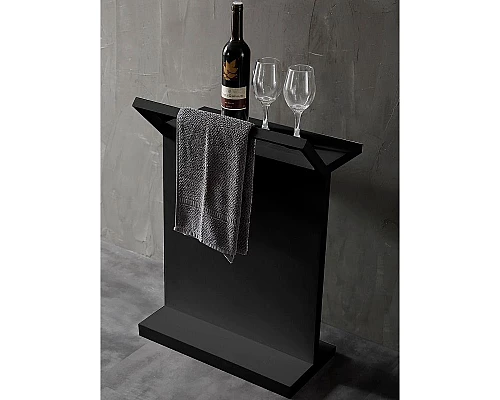 Заказать Столик Abber Stein AS1637MB с полотенцедержателем Черный матовый в магазине сантехники Santeh-Crystal.ru