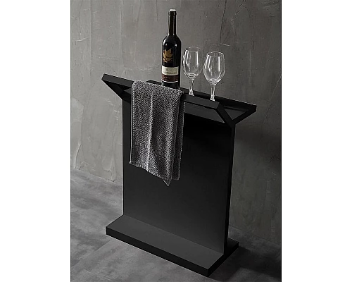 Заказать Столик Abber Stein AS1637MB с полотенцедержателем Черный матовый в магазине сантехники Santeh-Crystal.ru