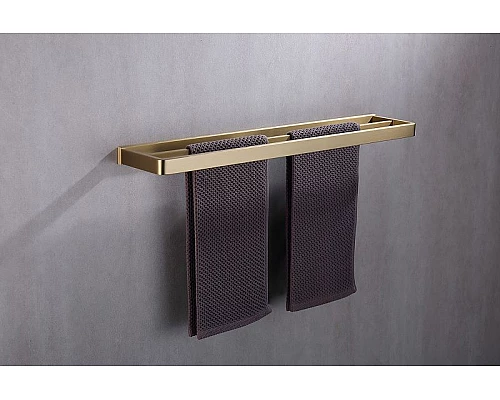 Купить Полотенцедержатель Abber Westen AA1756G двойной Золото матовое в магазине сантехники Santeh-Crystal.ru