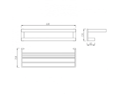 Заказать Полка для полотенец Abber Westen AA1758B Черная матовая в магазине сантехники Santeh-Crystal.ru