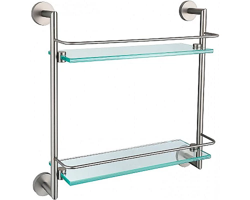 Купить Стеклянная полка Allen Brau Priority 6.31015-BN Никель брашированный в магазине сантехники Santeh-Crystal.ru