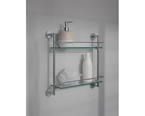 Заказать Стеклянная полка Allen Brau Priority 6.31015-00 Хром в магазине сантехники Santeh-Crystal.ru