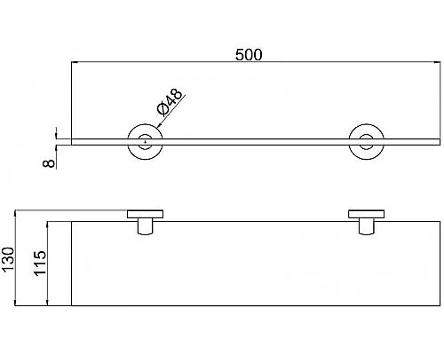 Приобрести Стеклянная полка Allen Brau Priority 6.31013-BN Никель в магазине сантехники Santeh-Crystal.ru