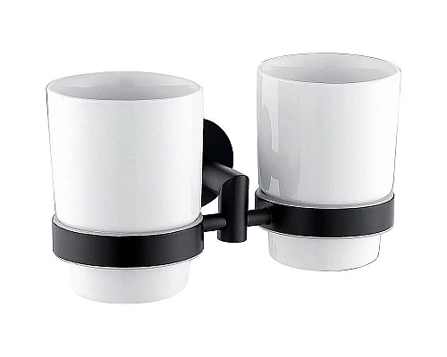 Приобрести Стакан для зубных щеток Allen Brau Priority 6.31003-31 Белый Черный матовый в магазине сантехники Santeh-Crystal.ru