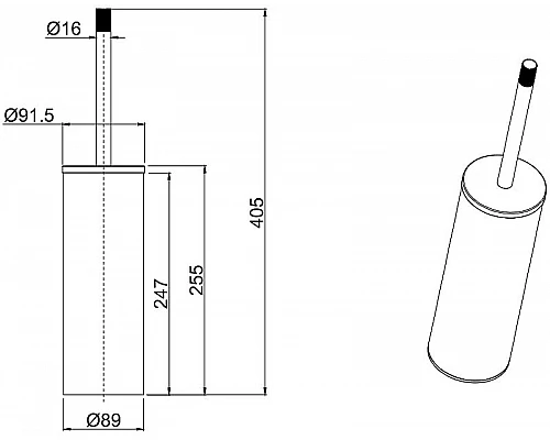 Приобрести Ершик для унитаза Allen Brau Priority 6.31009-31 Черный матовый в магазине сантехники Santeh-Crystal.ru