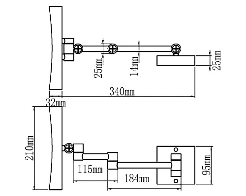 Приобрести Косметическое зеркало Aquanet 1802D 204511 Хром в магазине сантехники Santeh-Crystal.ru