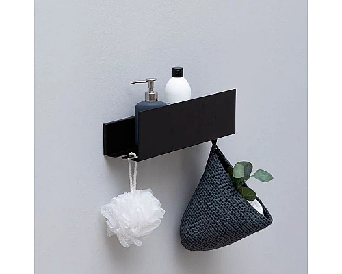 Приобрести Металлическая полка Aquanet Магнум 40 274188 Черная матовая в магазине сантехники Santeh-Crystal.ru