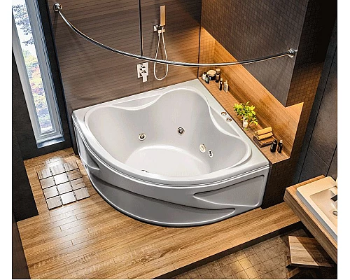 Приобрести Карниз для ванны Bas Дрова/Мега 160x160 КЗ00004 Хром в магазине сантехники Santeh-Crystal.ru