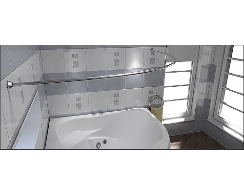 Купить Карниз для ванны Bas Лагуна 170x110 КЗ00007 Хром в магазине сантехники Santeh-Crystal.ru