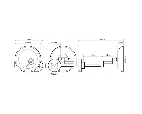 Приобрести Косметическое зеркало Bemeta 116101802 Хром в магазине сантехники Santeh-Crystal.ru
