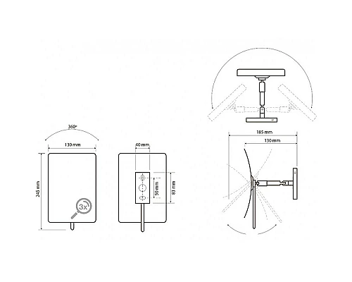 Купить Косметическое зеркало Bemeta 116201222 Хром в магазине сантехники Santeh-Crystal.ru