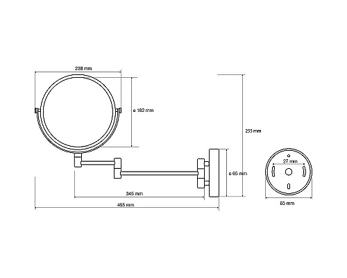 Купить Косметическое зеркало Bemeta 112201518 с увеличением Хром в магазине сантехники Santeh-Crystal.ru