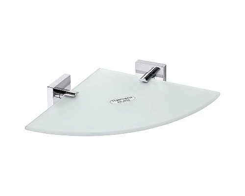 Приобрести Стеклянная полка Bemeta Beta 132102012 угловая Хром в магазине сантехники Santeh-Crystal.ru