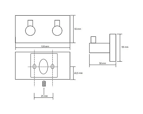 Купить Двойной крючок Bemeta Beta 132405202 Хром в магазине сантехники Santeh-Crystal.ru