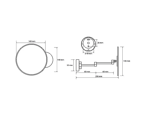 Купить Косметическое зеркало Bemeta Cosmetic mirrors 112101521 Хром в магазине сантехники Santeh-Crystal.ru