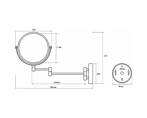 Заказать Косметическое зеркало Bemeta Cosmetic mirrors 112201512 с увеличением Хром в магазине сантехники Santeh-Crystal.ru