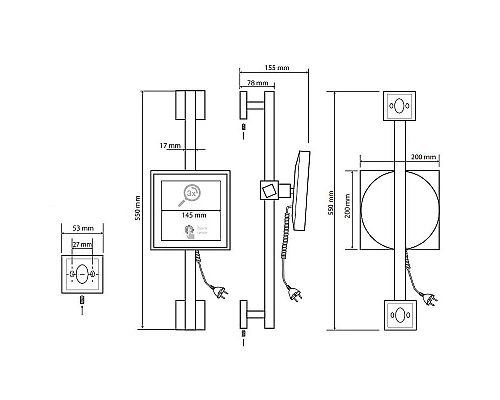Приобрести Косметическое зеркало Bemeta Cosmetic mirrors 116501672 с подсветкой с увеличением Хром в магазине сантехники Santeh-Crystal.ru