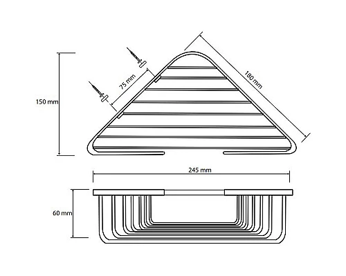 Приобрести Полка корзина Bemeta Cytro 102308122 угловая Хром в магазине сантехники Santeh-Crystal.ru