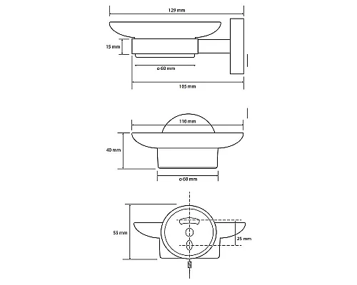 Купить Мыльница Bemeta Dark 104108040 Черная в магазине сантехники Santeh-Crystal.ru