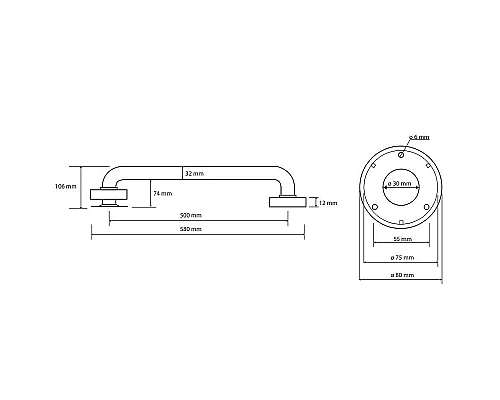 Заказать Поручень Bemeta Help 301100503 Белый в магазине сантехники Santeh-Crystal.ru