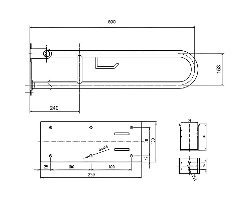 Купить Поручень Bemeta Help 301406274 Белый в магазине сантехники Santeh-Crystal.ru