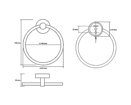 Приобрести Кольцо для полотенец Bemeta Neo 104104065 Нержавеющая сталь в магазине сантехники Santeh-Crystal.ru