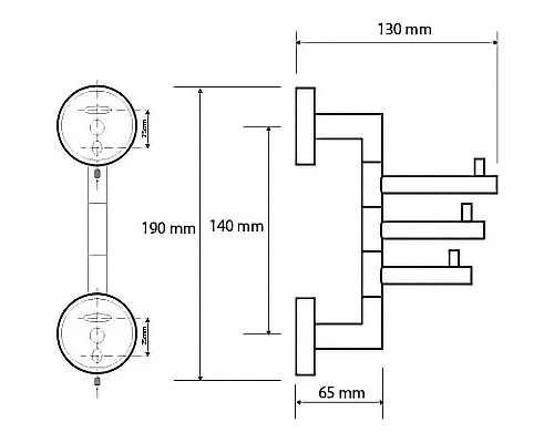 Заказать Тройной крючок Bemeta Neo 104206075 поворотный Нержавеющая сталь в магазине сантехники Santeh-Crystal.ru