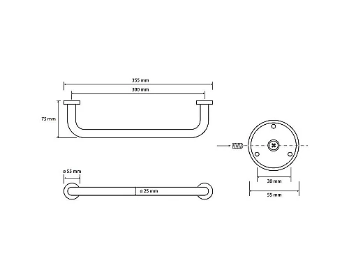 Приобрести Поручень Bemeta Omega 102307012 Хром в магазине сантехники Santeh-Crystal.ru