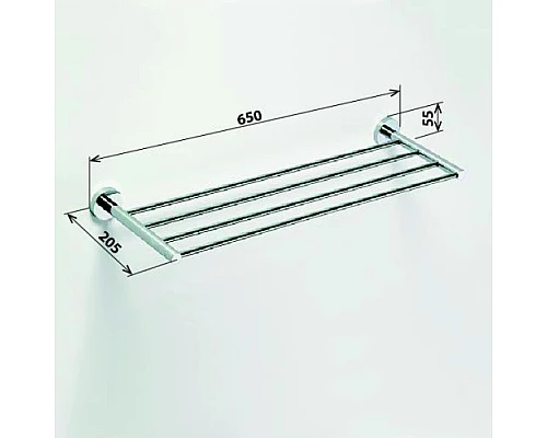 Приобрести Полка для полотенец Bemeta Omega 104105082 Хром в магазине сантехники Santeh-Crystal.ru