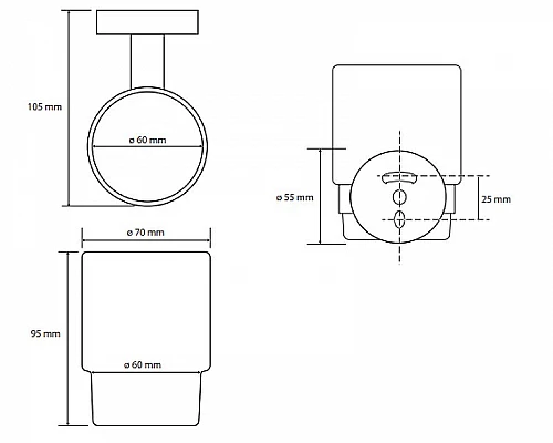 Купить Стакан для зубных щеток Bemeta Omega 104110012 Хром в магазине сантехники Santeh-Crystal.ru