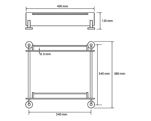 Заказать Стеклянная полка Bemeta Omega 104202122 Хром в магазине сантехники Santeh-Crystal.ru