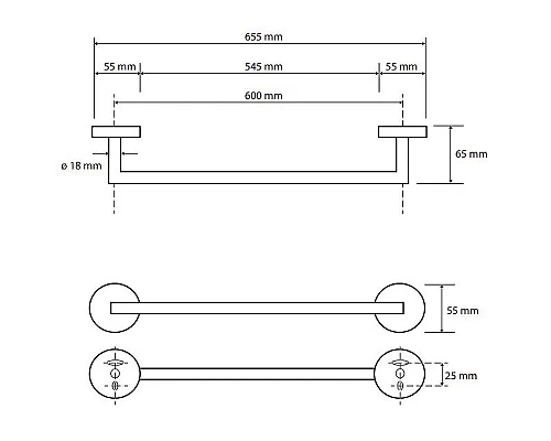 Купить Полотенцедержатель Bemeta Omega 104204042 Хром в магазине сантехники Santeh-Crystal.ru