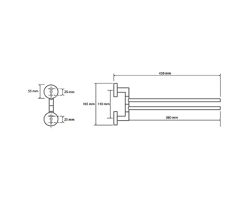 Заказать Полотенцедержатель Bemeta Omega 104204102 поворотный Хром в магазине сантехники Santeh-Crystal.ru