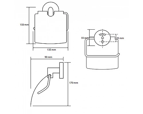 Приобрести Держатель туалетной бумаги Bemeta Omega 104212012 с крышкой Хром в магазине сантехники Santeh-Crystal.ru
