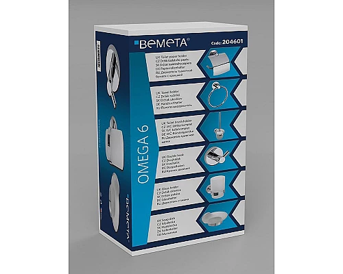 Заказать Набор аксессуаров для ванной Bemeta Omega 6 204601 Хром в магазине сантехники Santeh-Crystal.ru