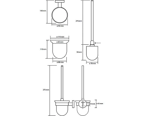 Заказать Набор аксессуаров для ванной Bemeta Omega 3 204301 Хром в магазине сантехники Santeh-Crystal.ru