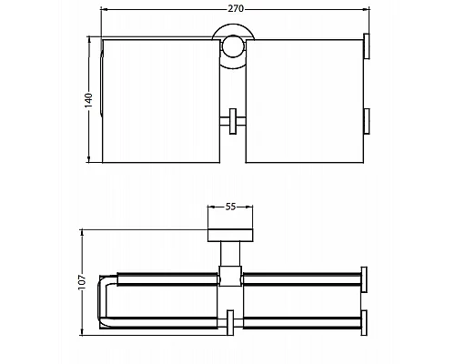 Заказать Держатель туалетной бумаги Bemeta Omega 104112092 двойной с крышкой Хром в магазине сантехники Santeh-Crystal.ru