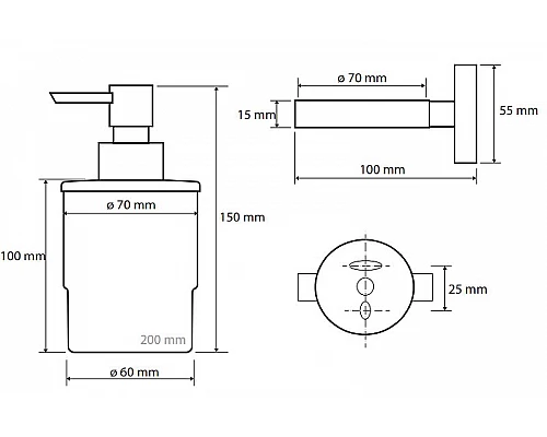 Купить Дозатор для жидкого мыла Bemeta Omega 138709041 Хром в магазине сантехники Santeh-Crystal.ru