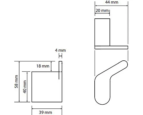 Заказать Крючок Bemeta Organic R 157106191 Хром в магазине сантехники Santeh-Crystal.ru