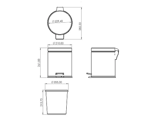 Заказать Ведро для мусора Berges 121002 Хром в магазине сантехники Santeh-Crystal.ru
