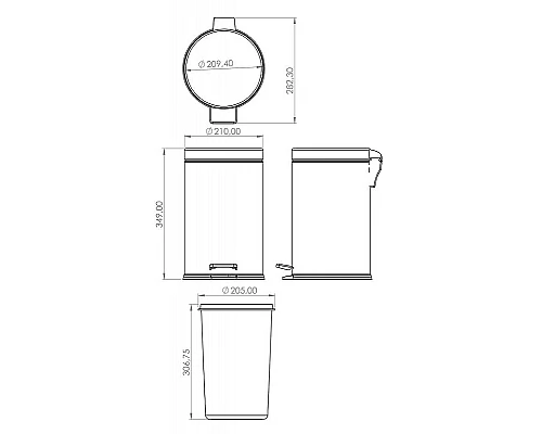 Приобрести Ведро для мусора Berges 121003 Хром в магазине сантехники Santeh-Crystal.ru