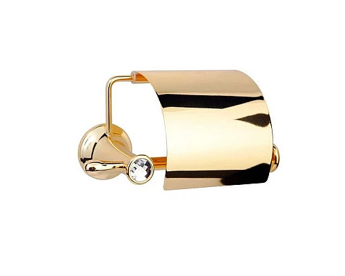 Заказать Держатель туалетной бумаги Boheme Chiaro 10501 с крышкой Золото в магазине сантехники Santeh-Crystal.ru