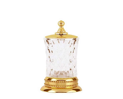 Приобрести Стакан для ватных дисков Boheme Imperiale 10415 Золото в магазине сантехники Santeh-Crystal.ru